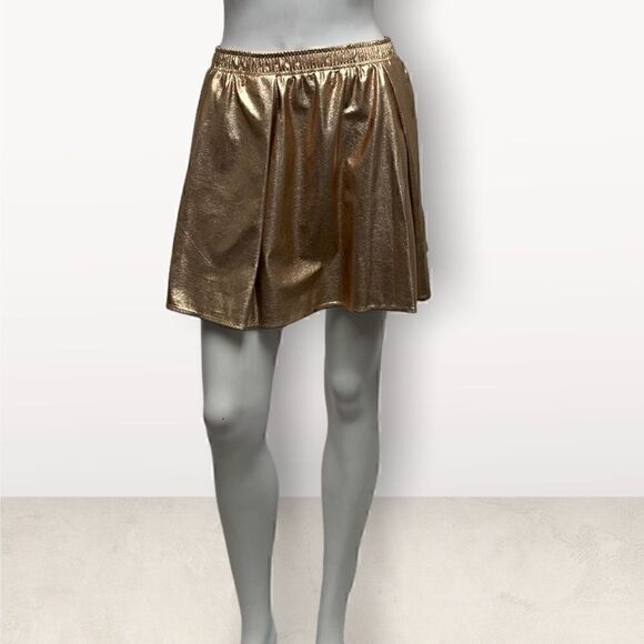 BCBG Rose Gold Skater Skirt Space Core Futuristic - Picture 1 of 7